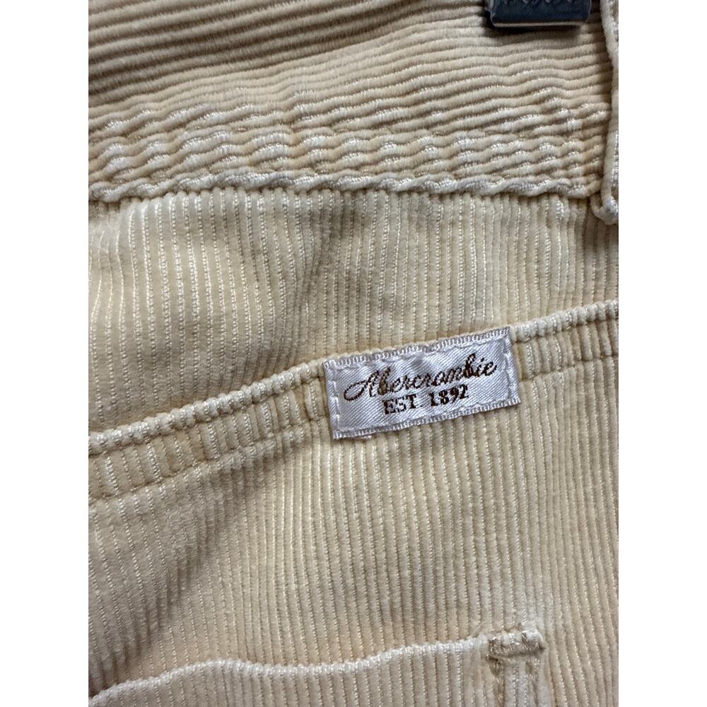 Vintage Y2K Abercrombie & Fitch Cream Corduroy Cotton Mini Skirt Size 2 - Picture 4 of 5